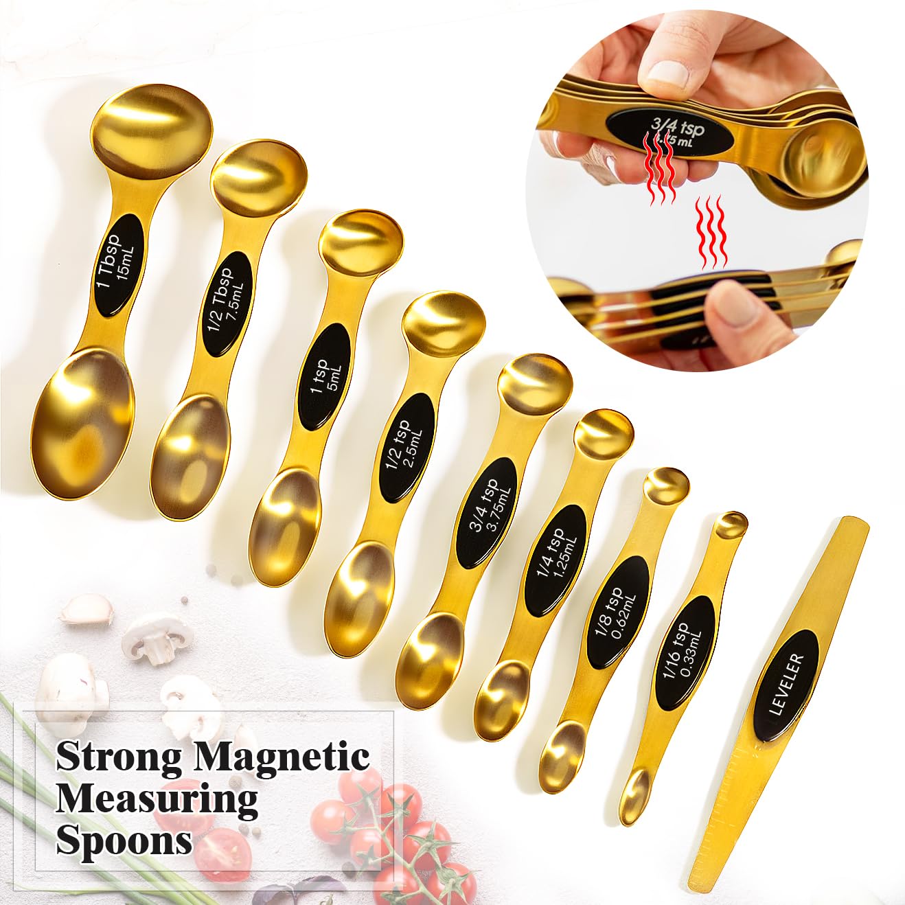 Sinnlicht medidas grabadas: tazas y cucharas con marcajes legibles.
