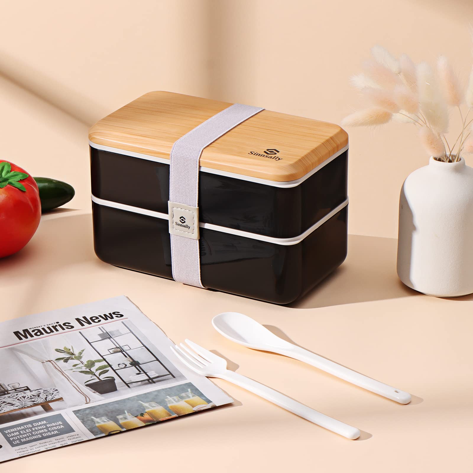 Sinnsally Bento Box diseño en capas para evitar mezclar sabores entre comidas.