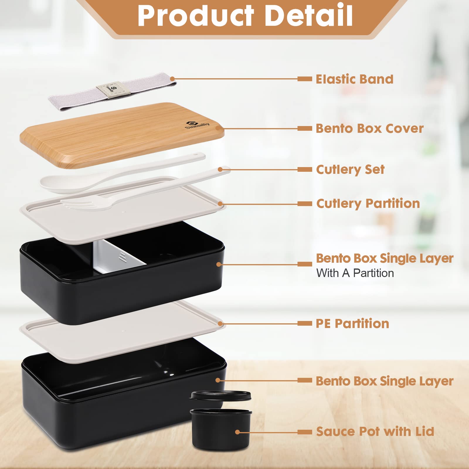 Sinnsally Bento Box apta para microondas para calentar comidas rápidamente.