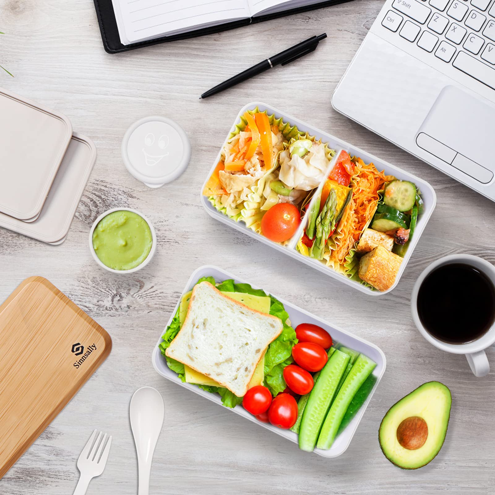 Sinnsally diseño a prueba de fugas mantiene las comidas sin mezclar sabores