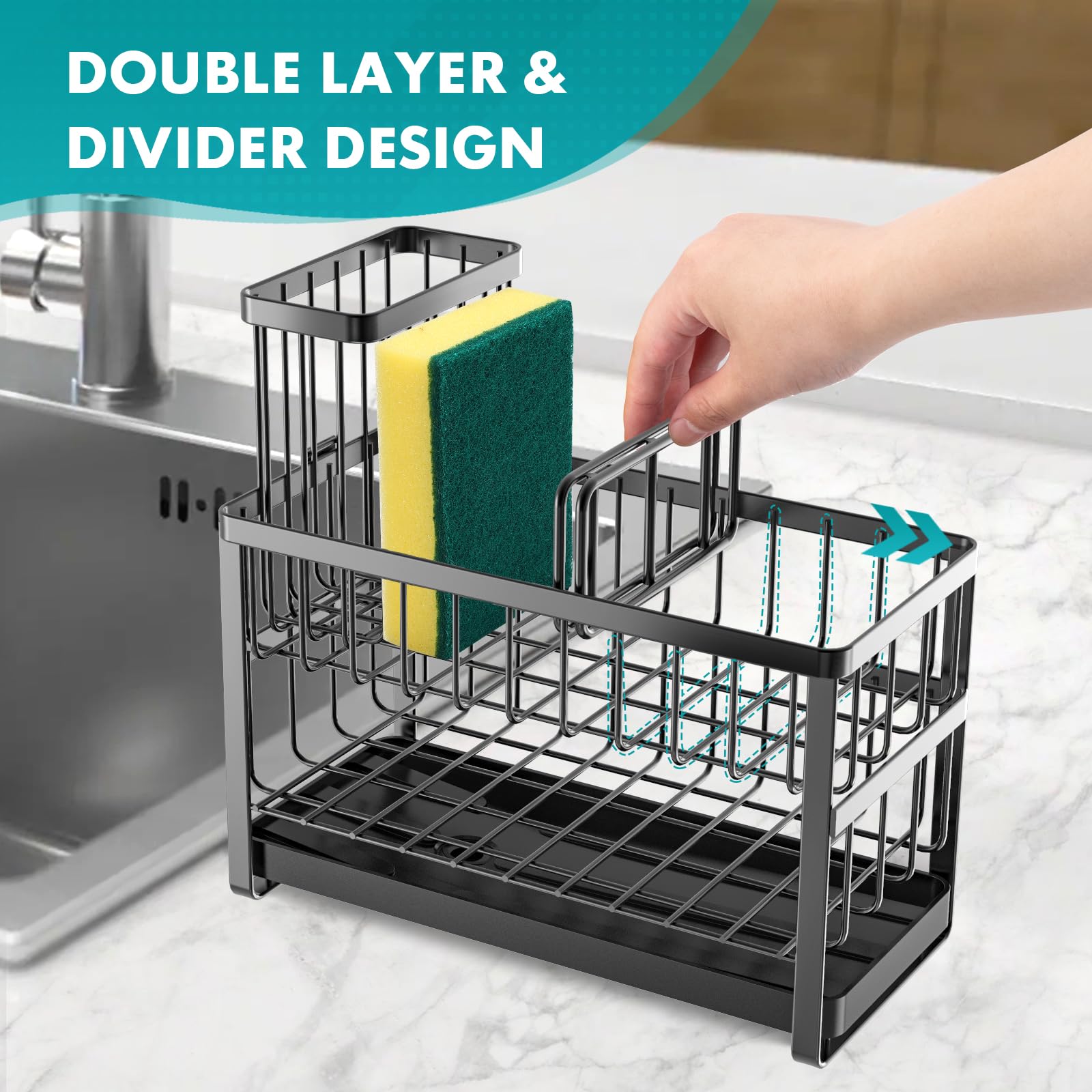 Sinnsally divisor ergonómico para separar utensilios y esponjas.