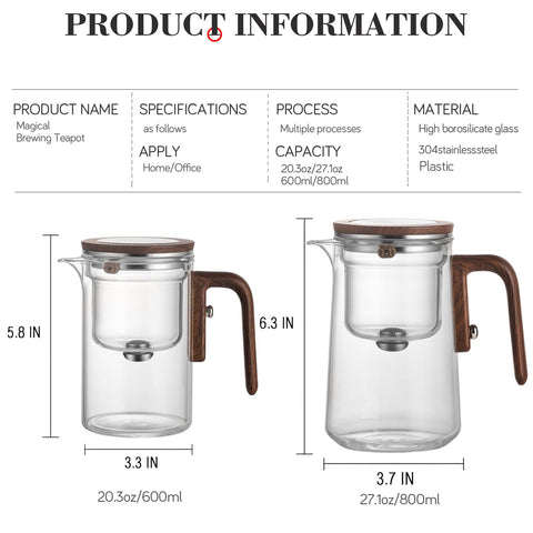 SINTENILL Enchant Tea Pot: asa de madera que añade elegancia y comodidad