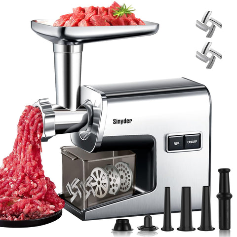 Sinyder molino de carne eléctrico: potencia para moler carne rápida.