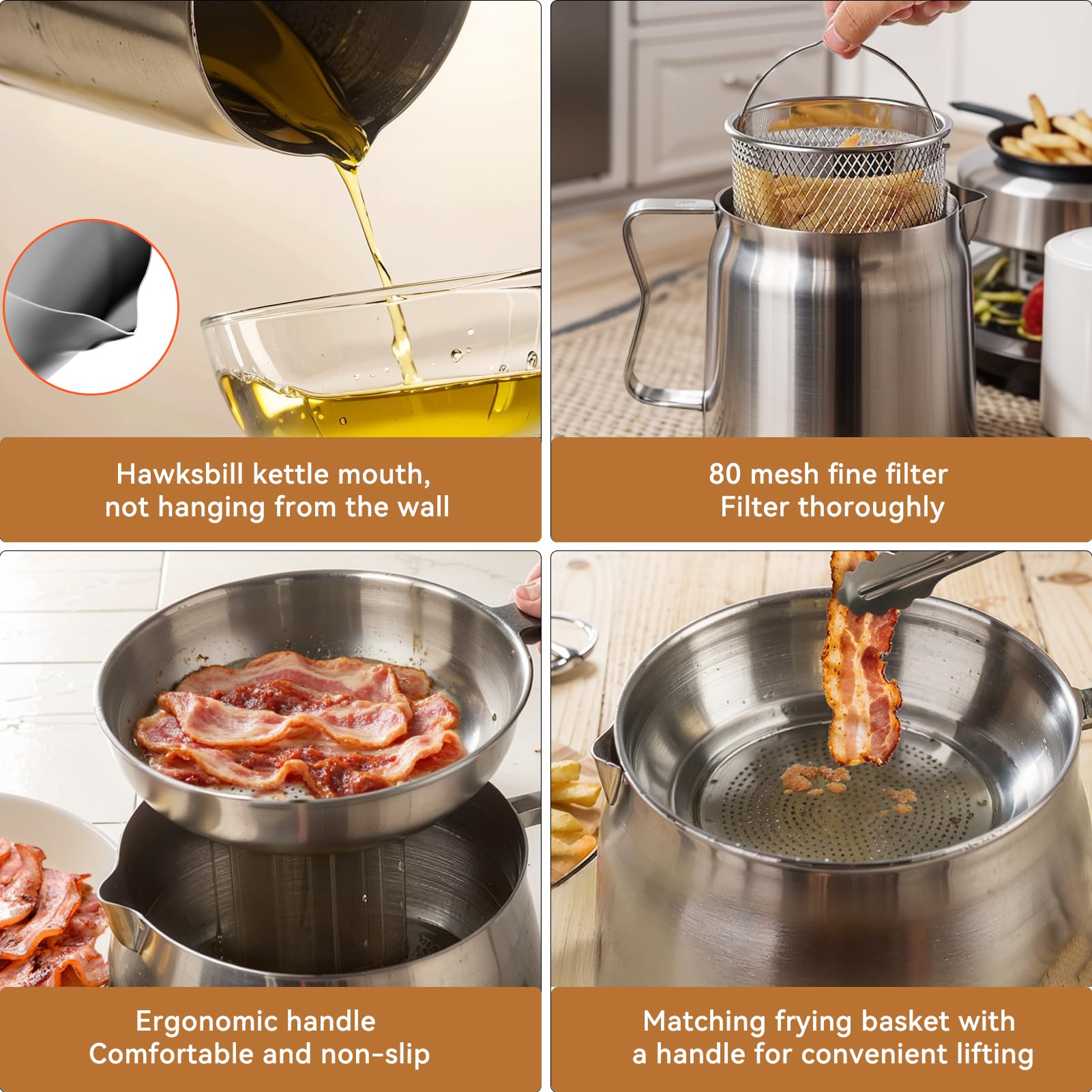 SINYWAY termómetro de cocina preciso para controlar frituras con seguridad.