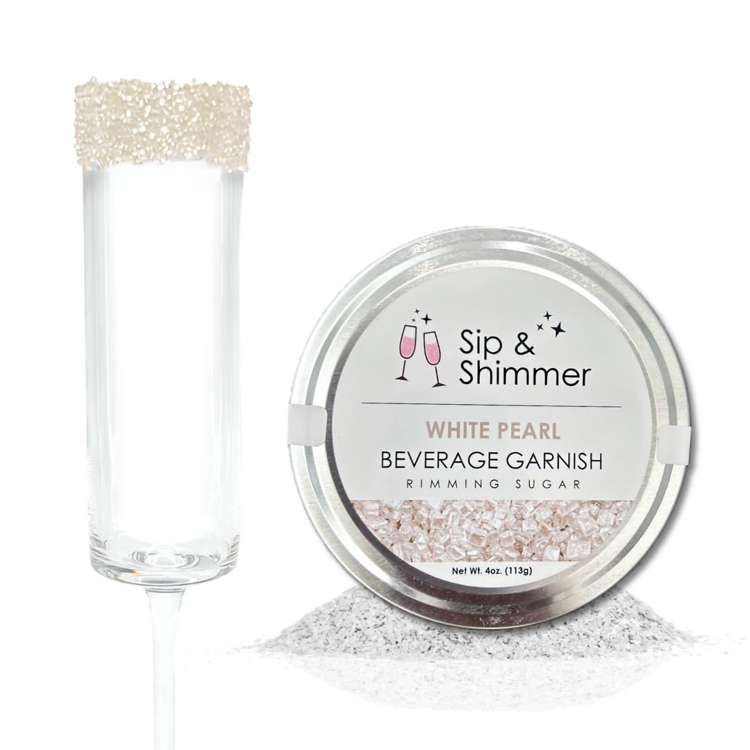 Sip & Shimmer azúcar perlada para borde, añade elegancia a bebidas.