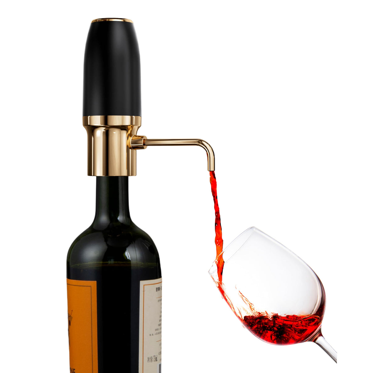 Sip & Shimmer aireador vino eléctrico en negro dorado eleva la experiencia de sabor
