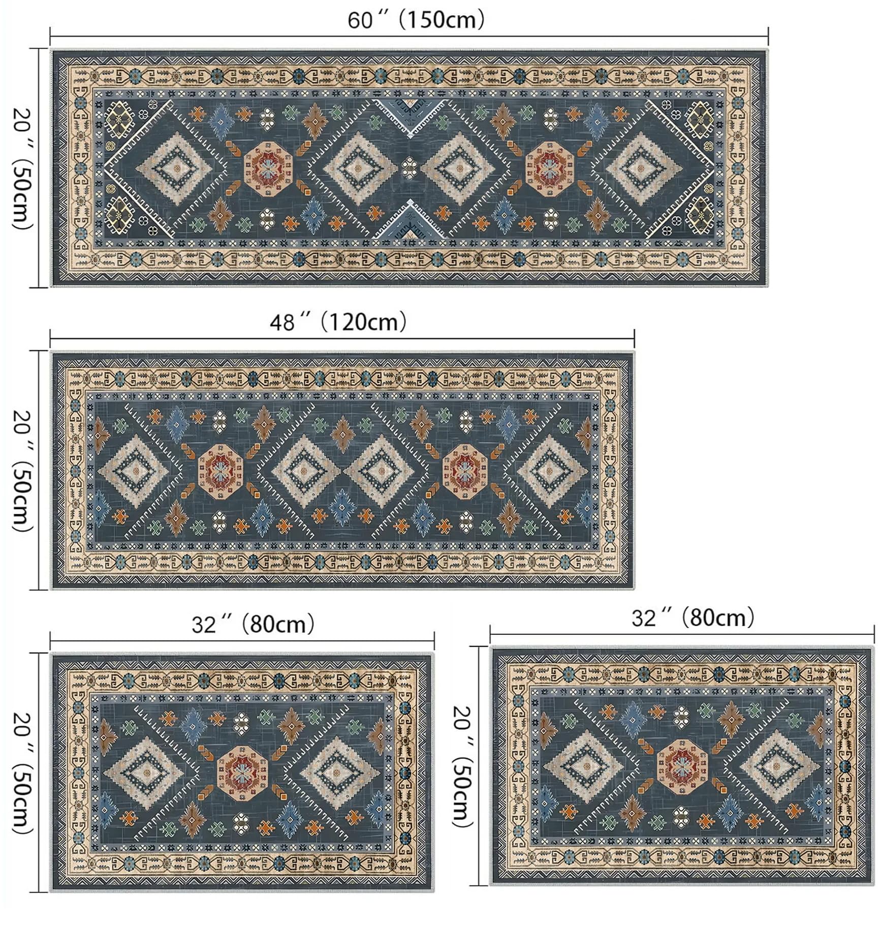 SIPIHA pasillo-alfombra boho para piso, ideal para trafico diario