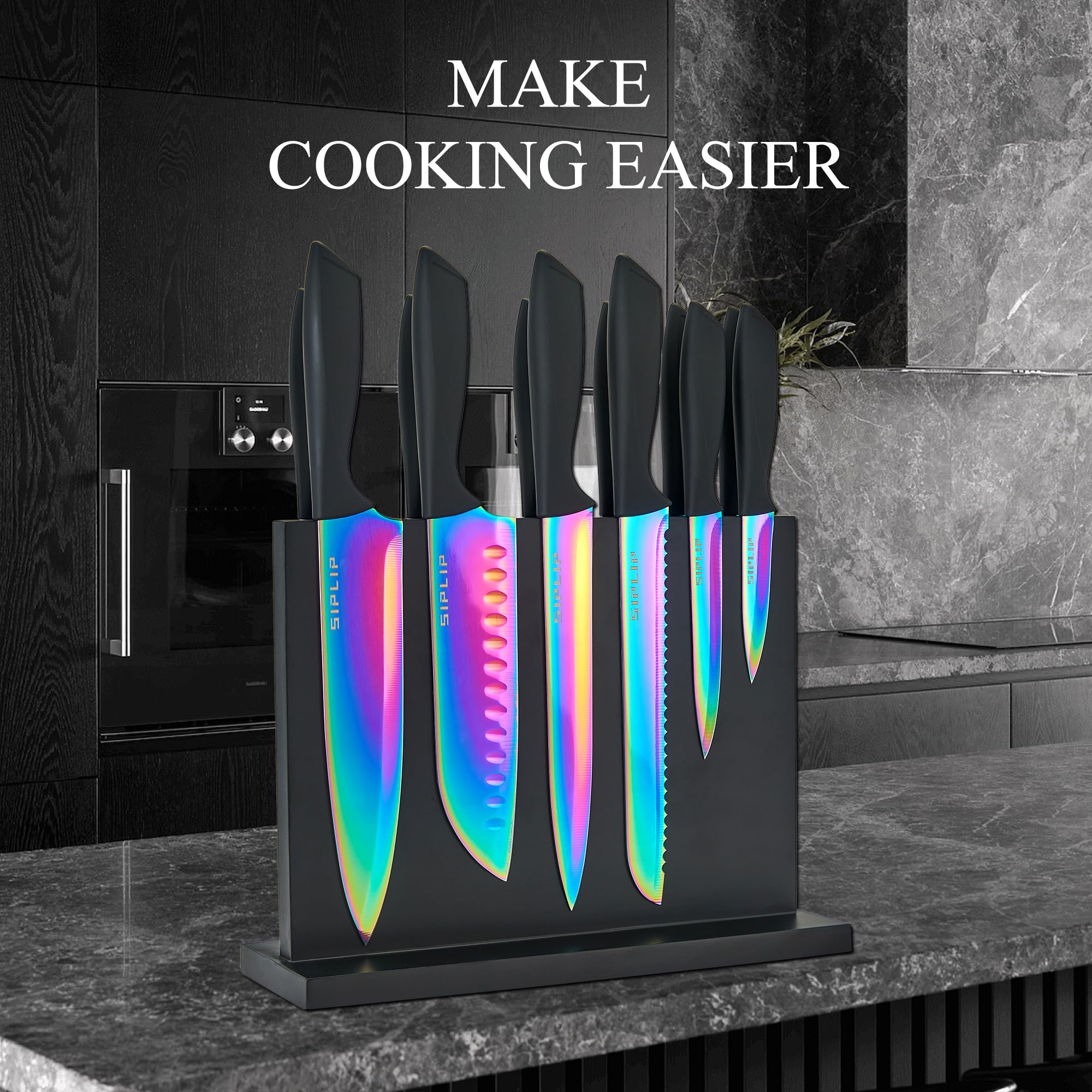Juego de 6 cuchillos para bistec dentados SipLip con rendimiento y durabilidad.