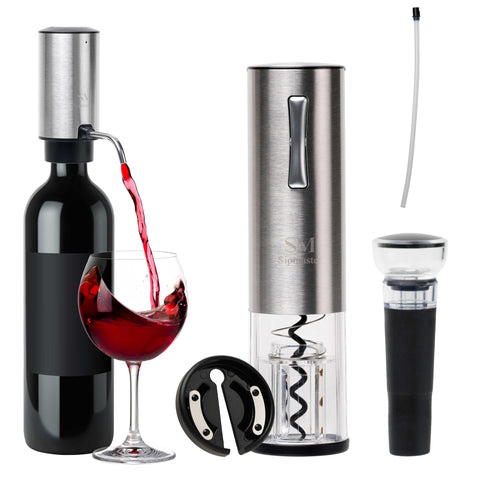 SipMaster abridor eléctrico recargable abriendo una botella con facilidad, ideal para el hogar.