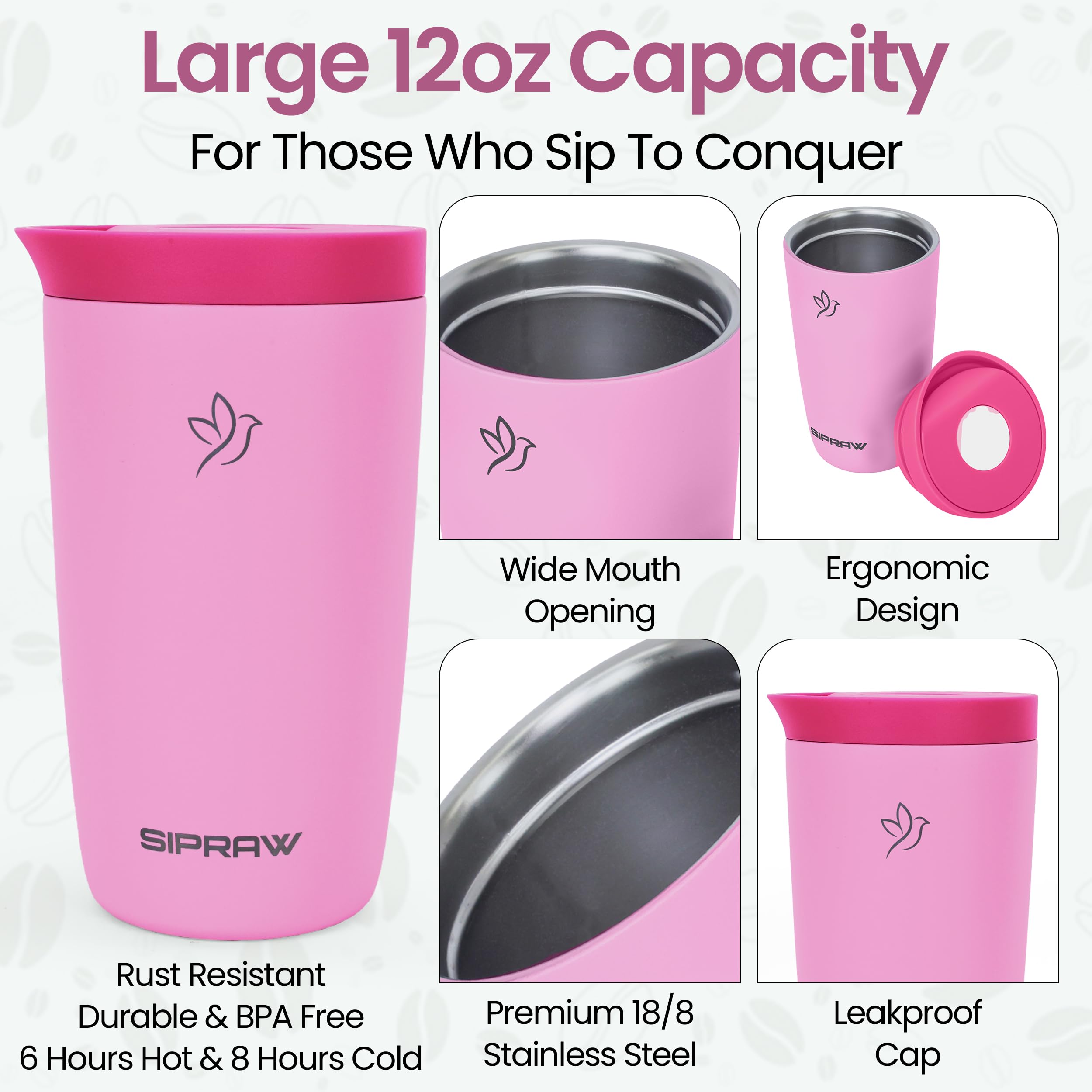 Sipraw Tapa sin BPA hermética para bebidas seguras