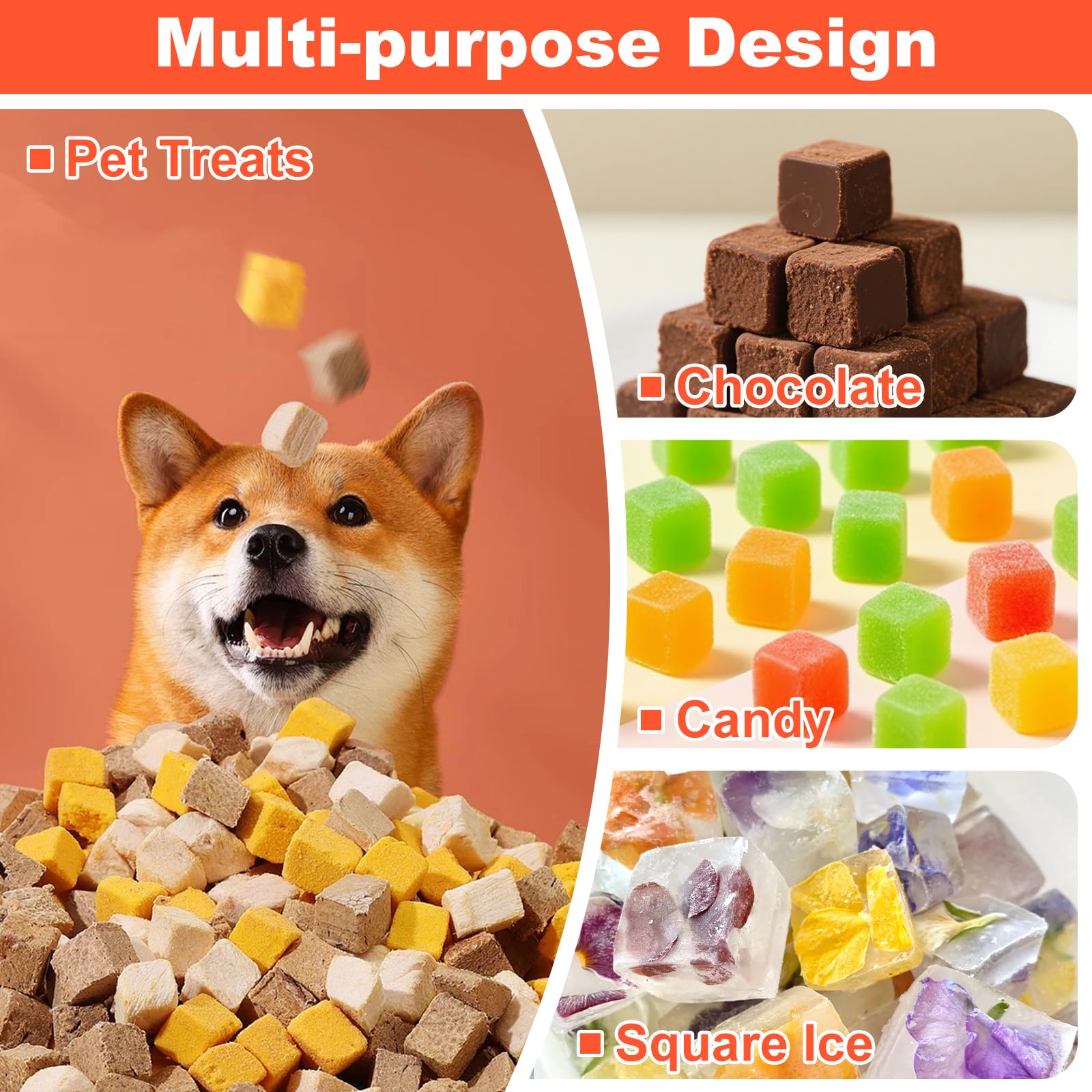SIQINZONGWA molde cuadrado de silicona para hielo y gelatinas, uso versátil en la cocina.