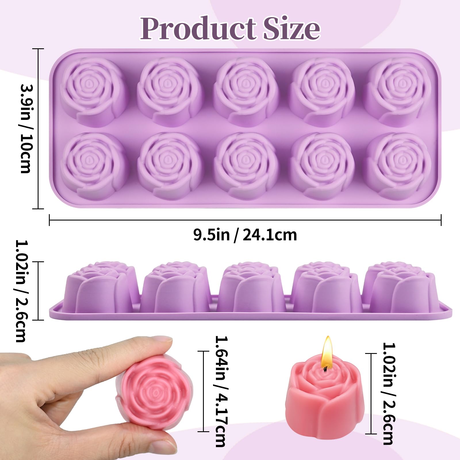 Rosa silicona para chocolates SIQINZONGWA, uso perfecto para jaleas y gelatinas