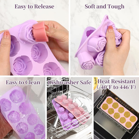 Rosas de gelatina SIQINZONGWA, ideal para postres y decoraciones