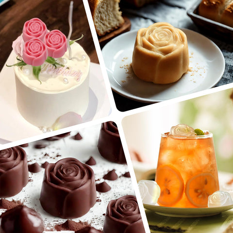 Detalle de rosa para cupcakes, SIQINZONGWA facilita desmoldeo