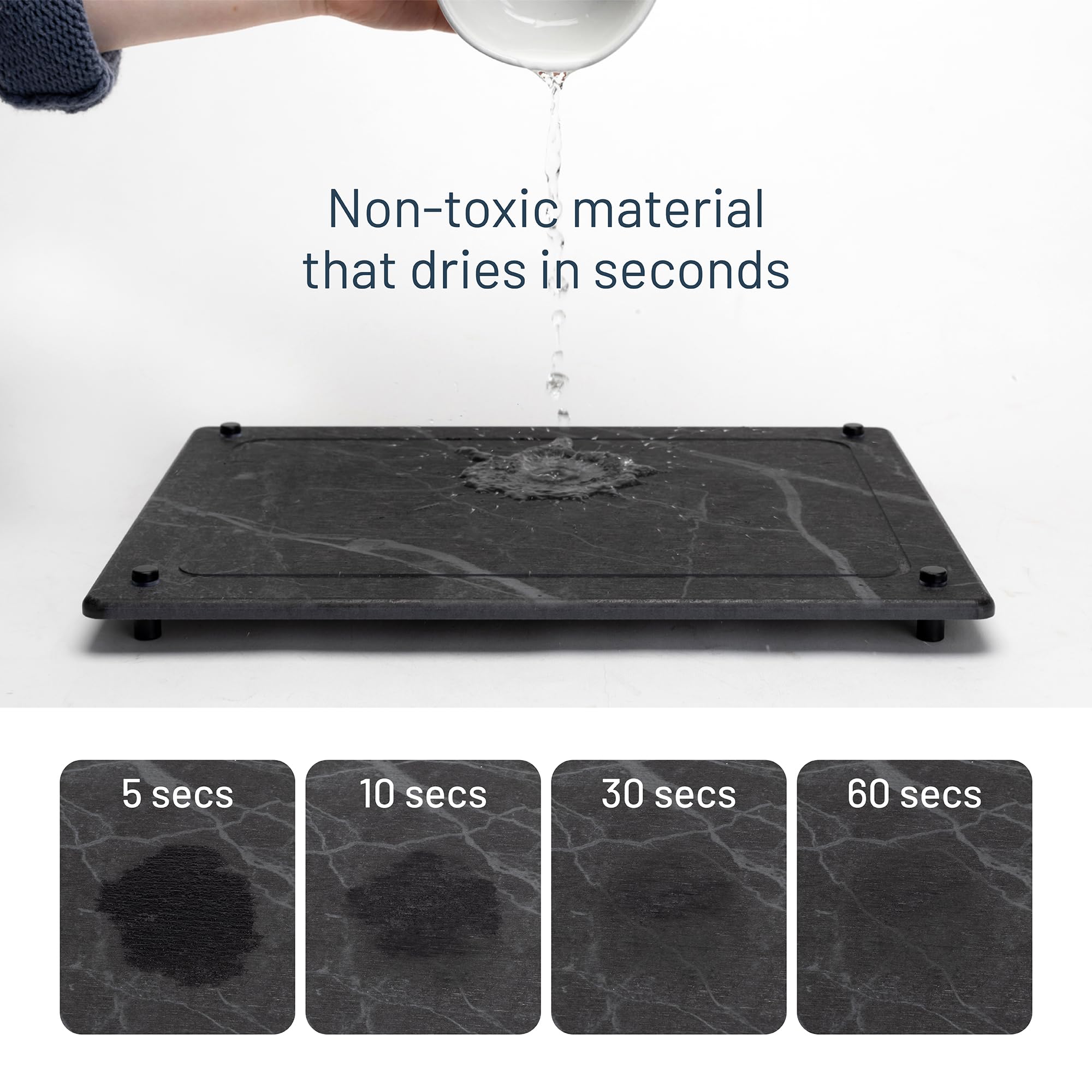 Siren Stone: Patas de acero inoxidable que estabilizan la superficie.