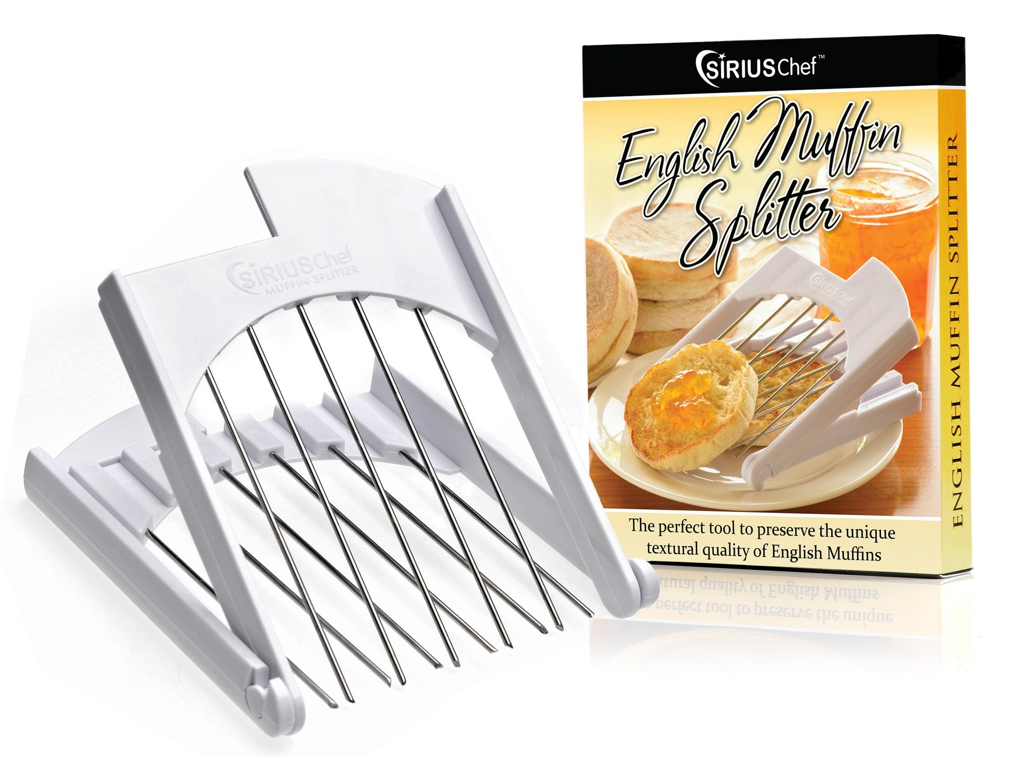 Partidor de muffins ingleses SIRIUS Chef divide por la mitad sin aplastar