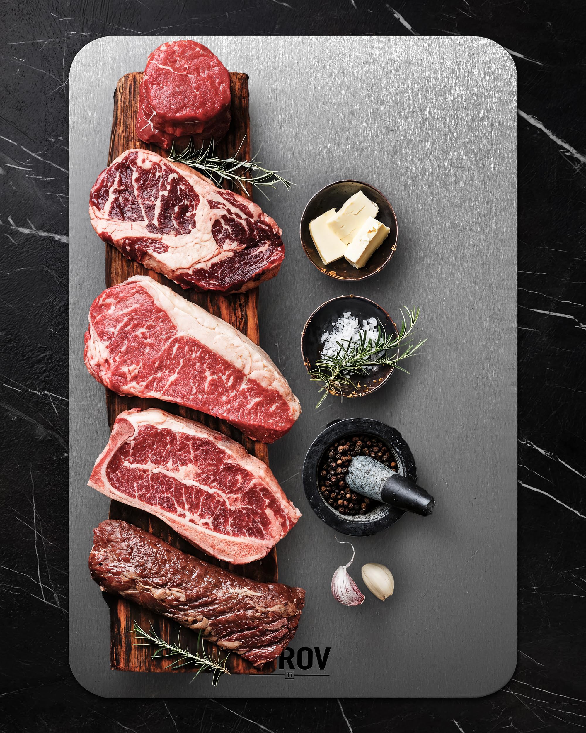 Juego de tres tablas titanio Sirov para carne, fruta y verdura