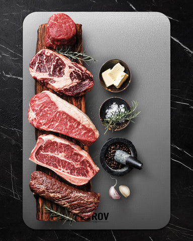 Juego de tres tablas titanio Sirov para carne, fruta y verdura