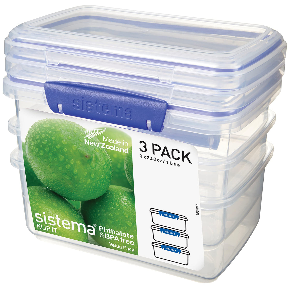 Sistema KLIP IT rectangular con fruta, mantiene frescura para llevar.