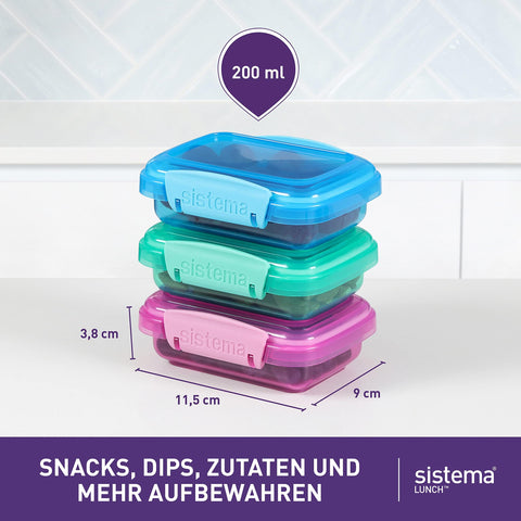 Sistema Colección de Almuerzo: diseño modular apilable para optimizar el espacio.