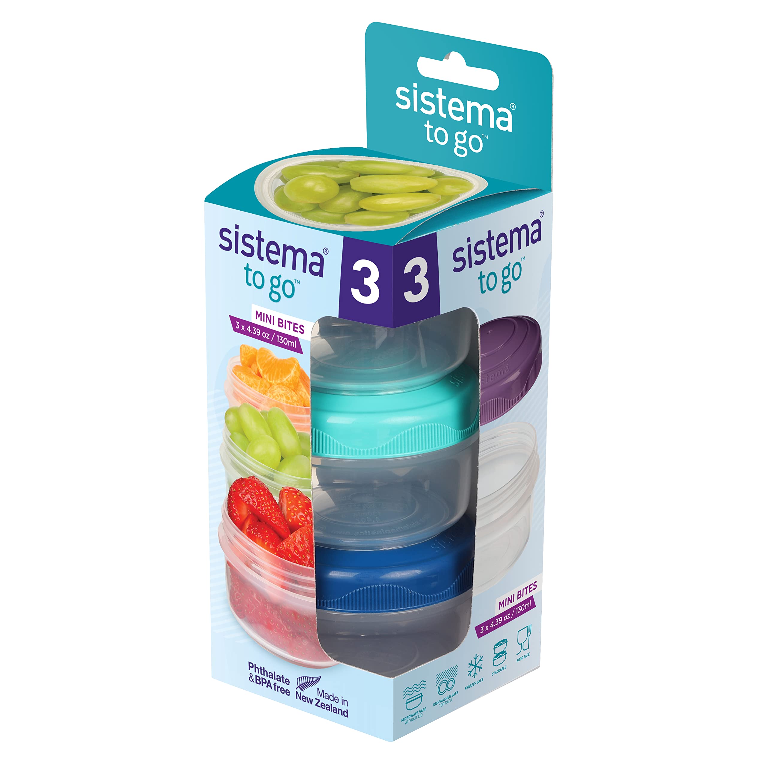 Sistema Snack Pots Mini Bites frente: envase compacto para meriendas frescas en cualquier lugar