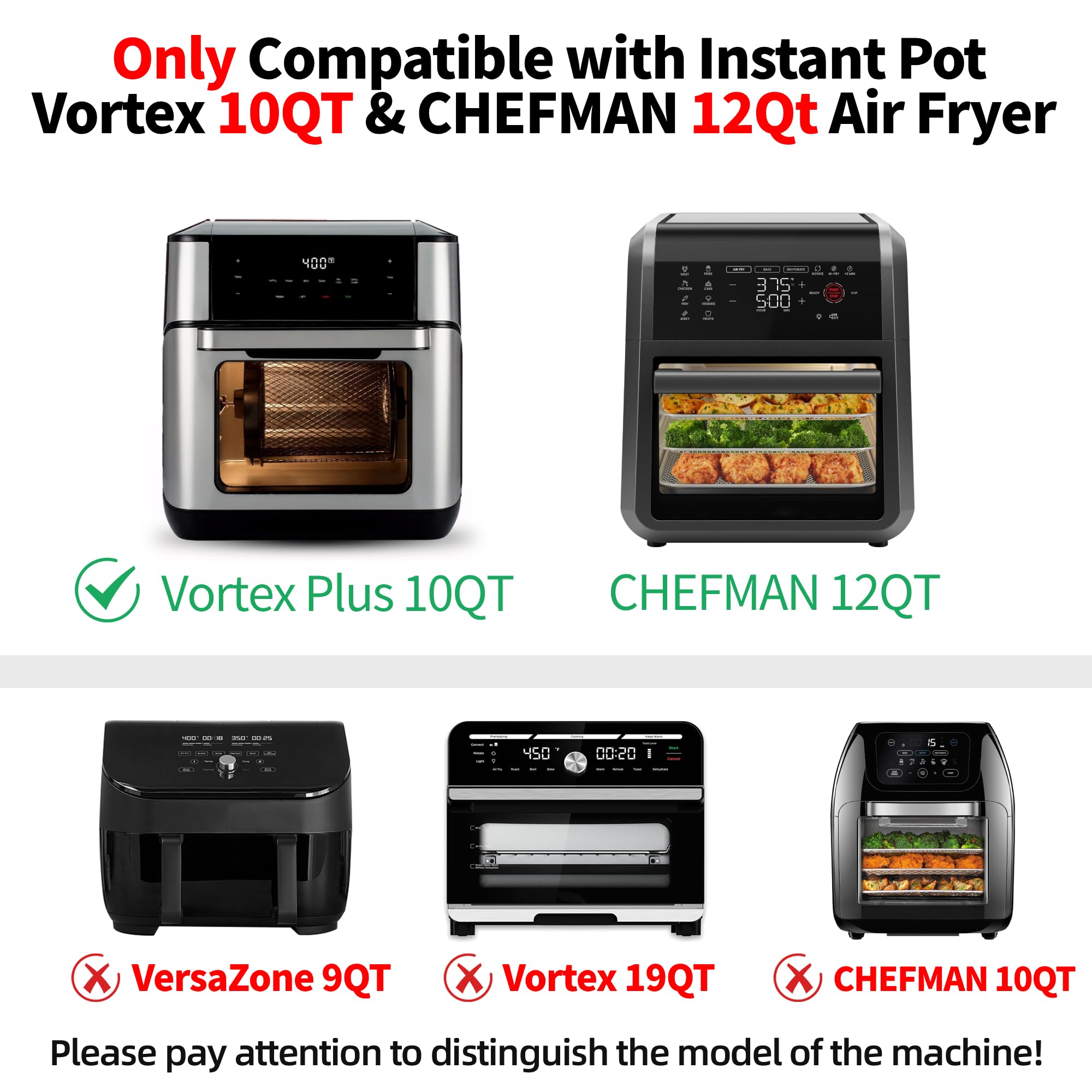 Bandeja malla de acero inoxidable SIUDANGKA para air fryer 10qt, cocina crujiente y limpieza fácil