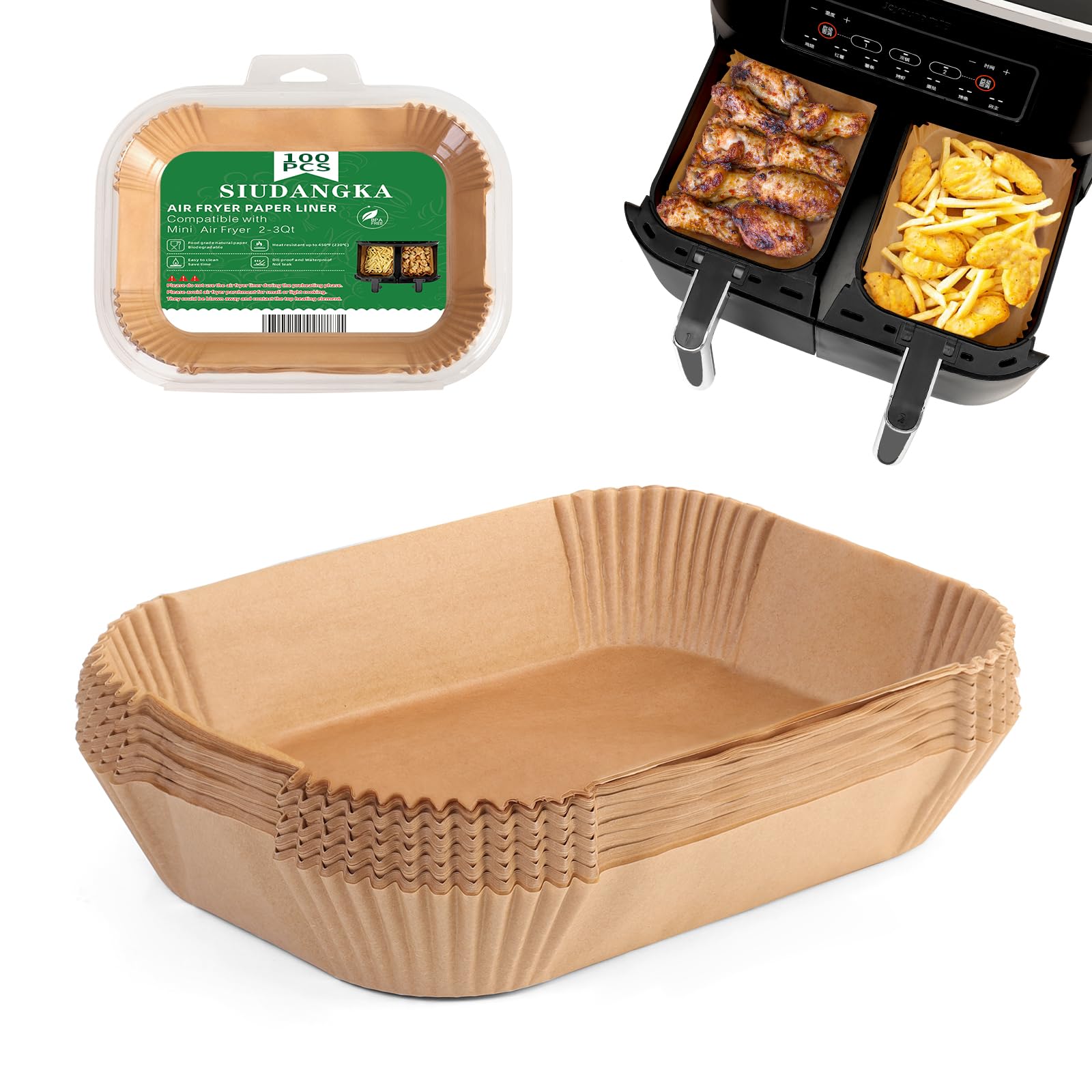 Forro desechable SIUDANGKA para freidora Ninja Dual facilita la limpieza tras cocinar