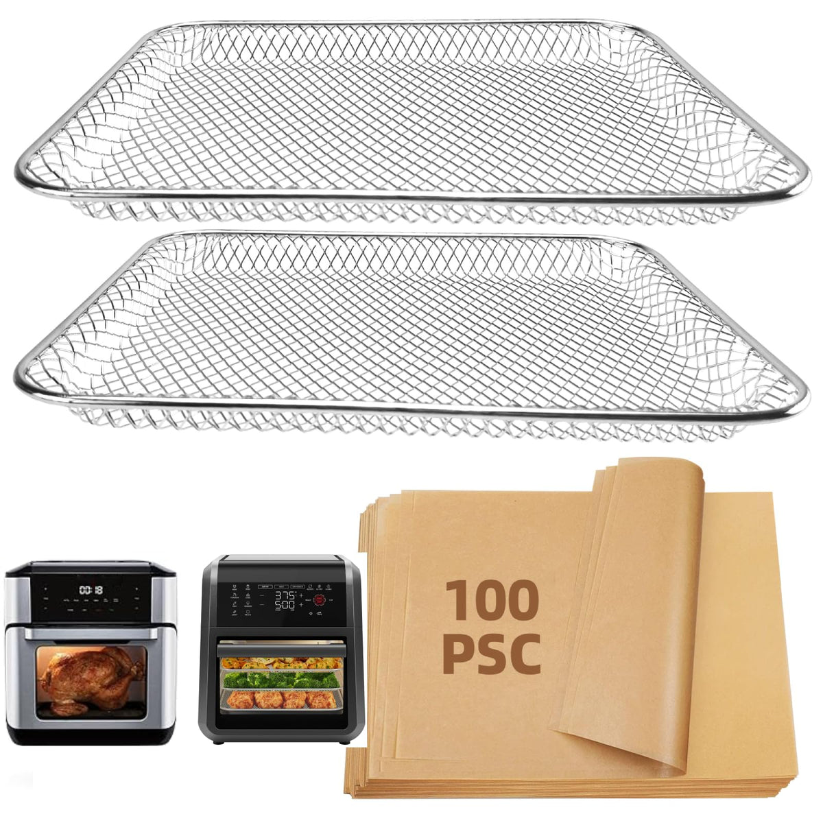 Liner de papel para air fryer SIUDANGKA, 100 piezas, facilita limpieza y cocina rápida
