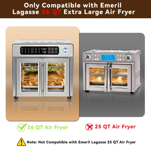 Papel pergamino desechable SIUDANGKA para freidora de aire Emeril 26 Qt, limpieza rápida