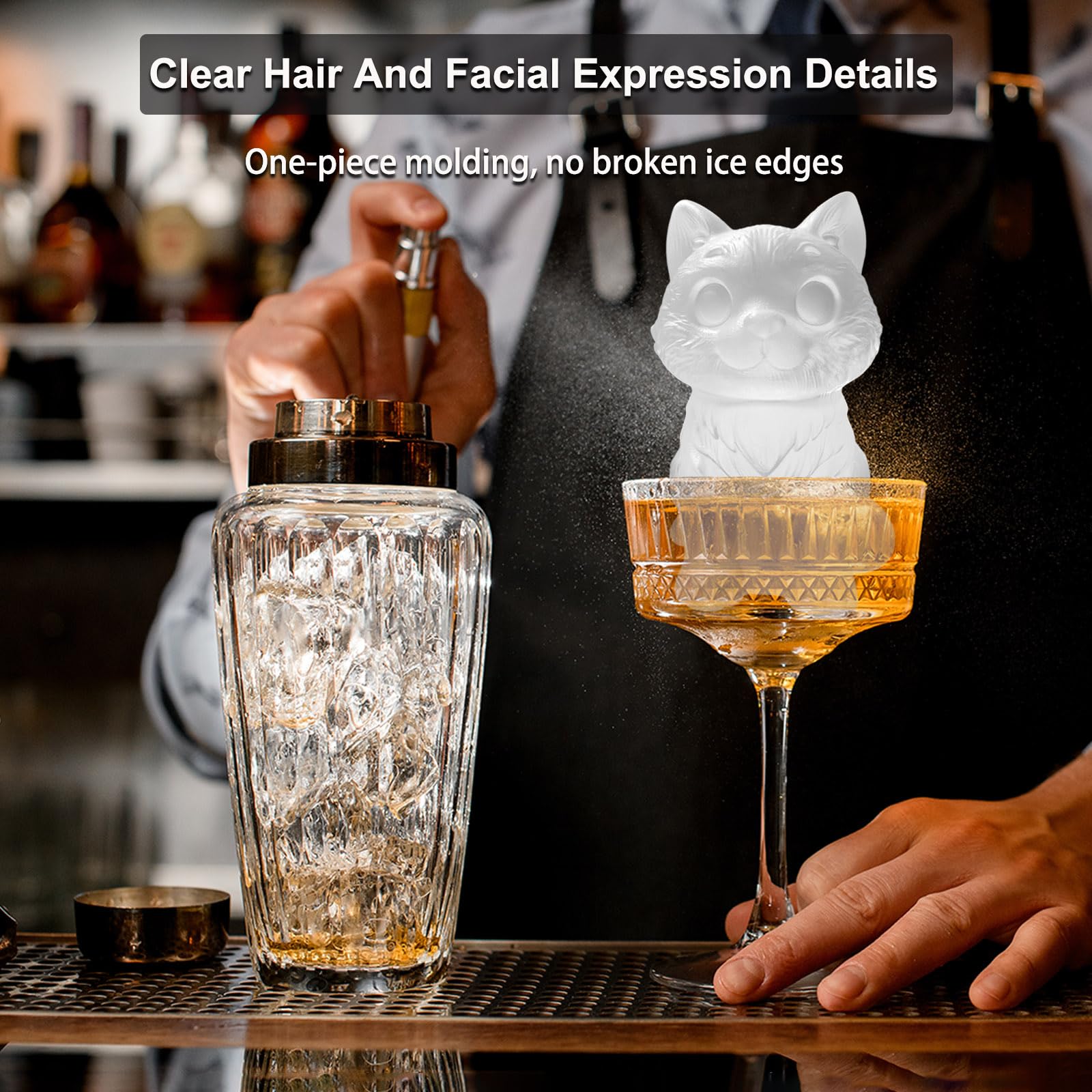 Gato SIUPER para bebidas, cubos temáticos que realzan la experiencia.