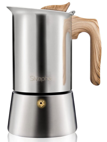 Cafetera Sivaphe moka de 9 tazas para inducción con aroma intenso