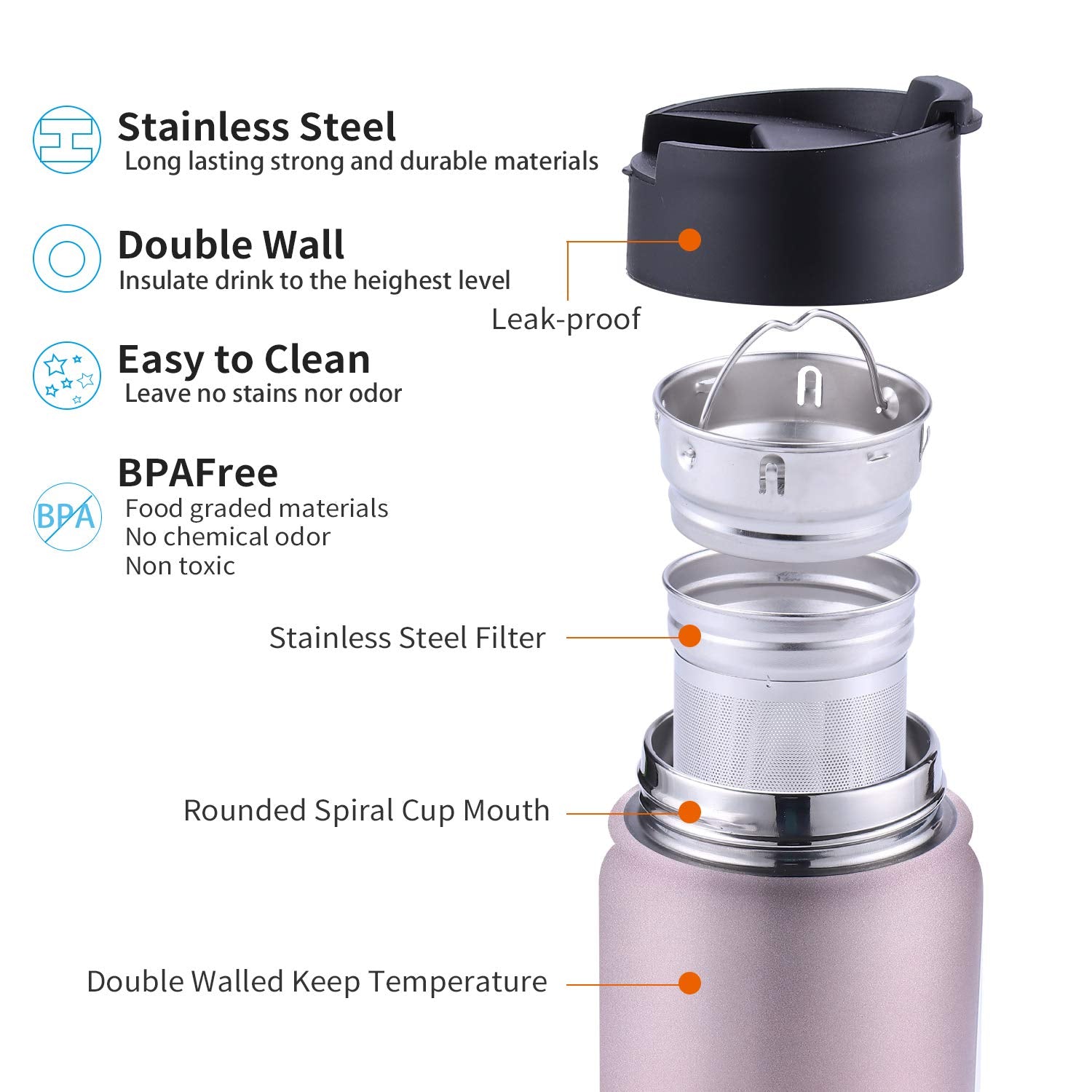 Sivaphe malla filtrante 304 para infusiones y bebidas con fruta
