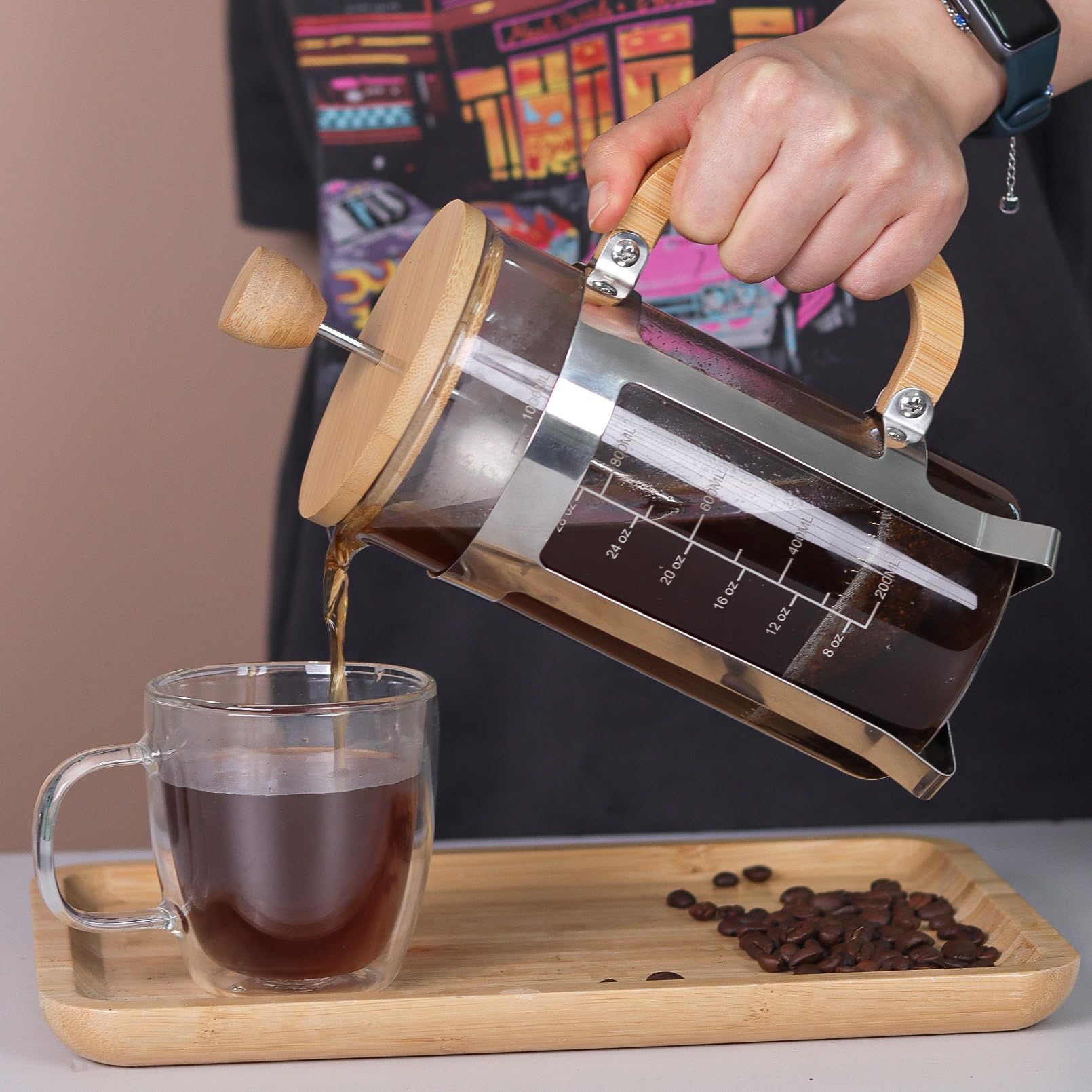 Sivaphe prensa para café o té 34oz, rápida preparación.