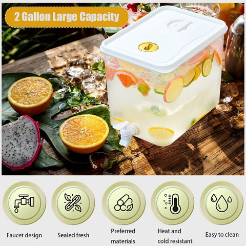 Dispensador Sivlnian para refrigerador con tapa amplia, infusiones fáciles de preparar.