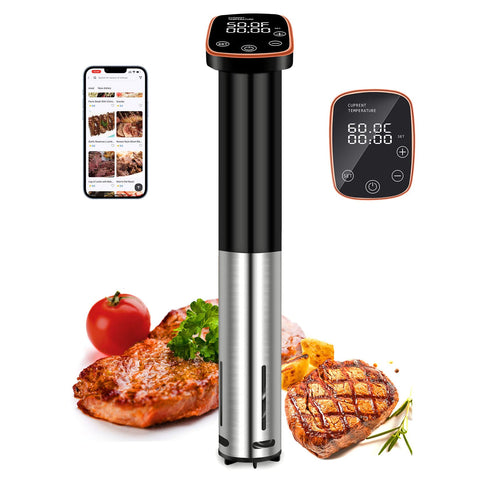 Sixfivsevn Sous Vide con app y recetas para cocción con control remoto.