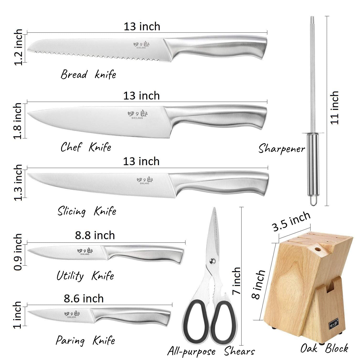 SIXILANG cuchillo-chef-8-pulgadas, filo preciso para cortes profesionales.
