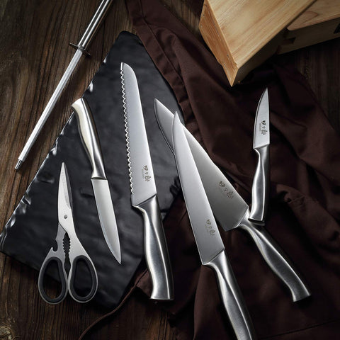 SIXILANG cuchillo-rebanar-8-pulgadas, rebanado uniforme para pan y carne.