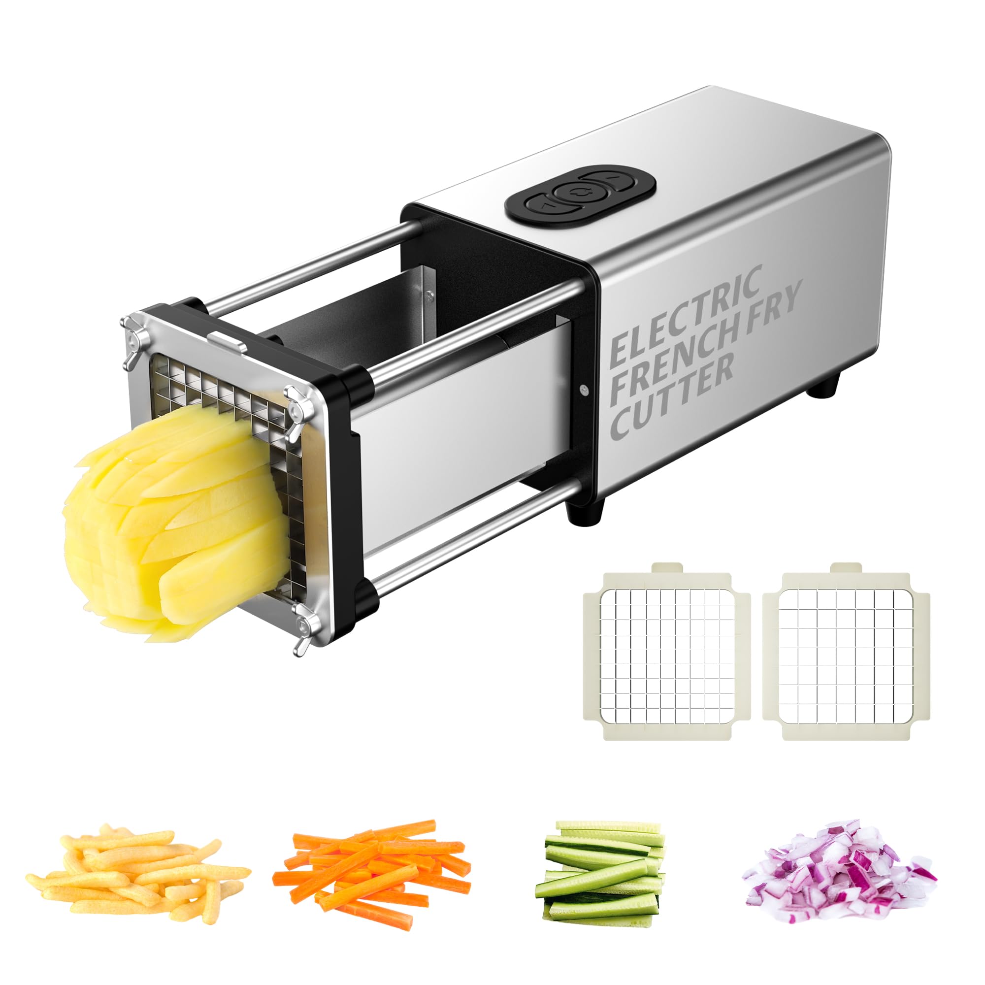 SIXRARI Cortador electrico de papas, enfoque en durabilidad para uso domestico o comercial.