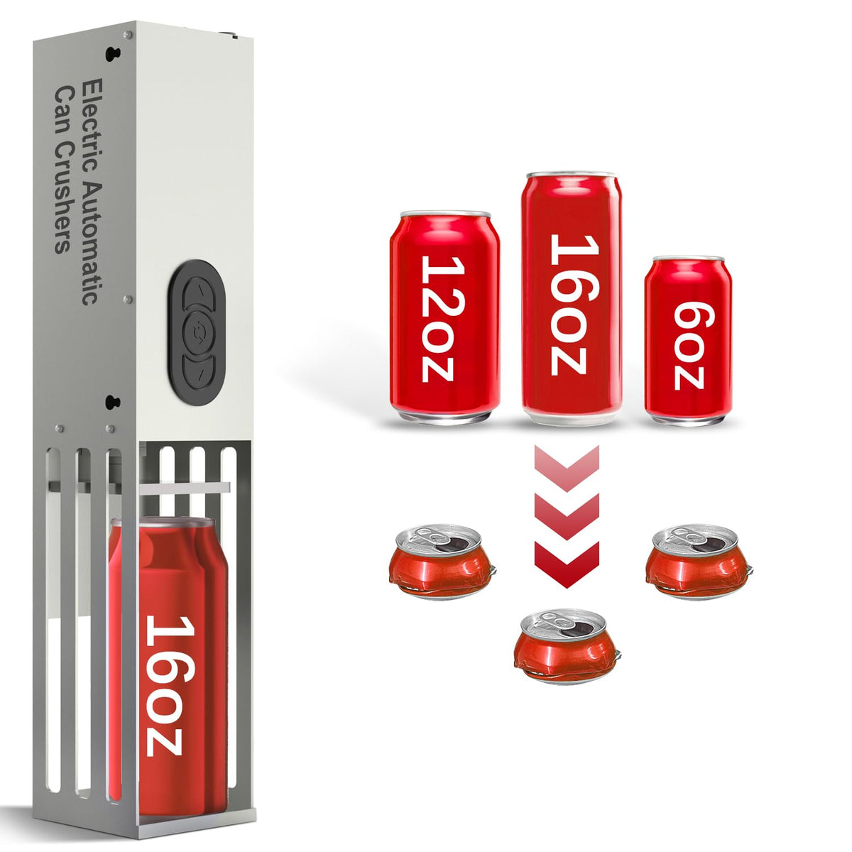 SIXRARI prensa-latas-automática montada en pared para reciclaje eficiente.