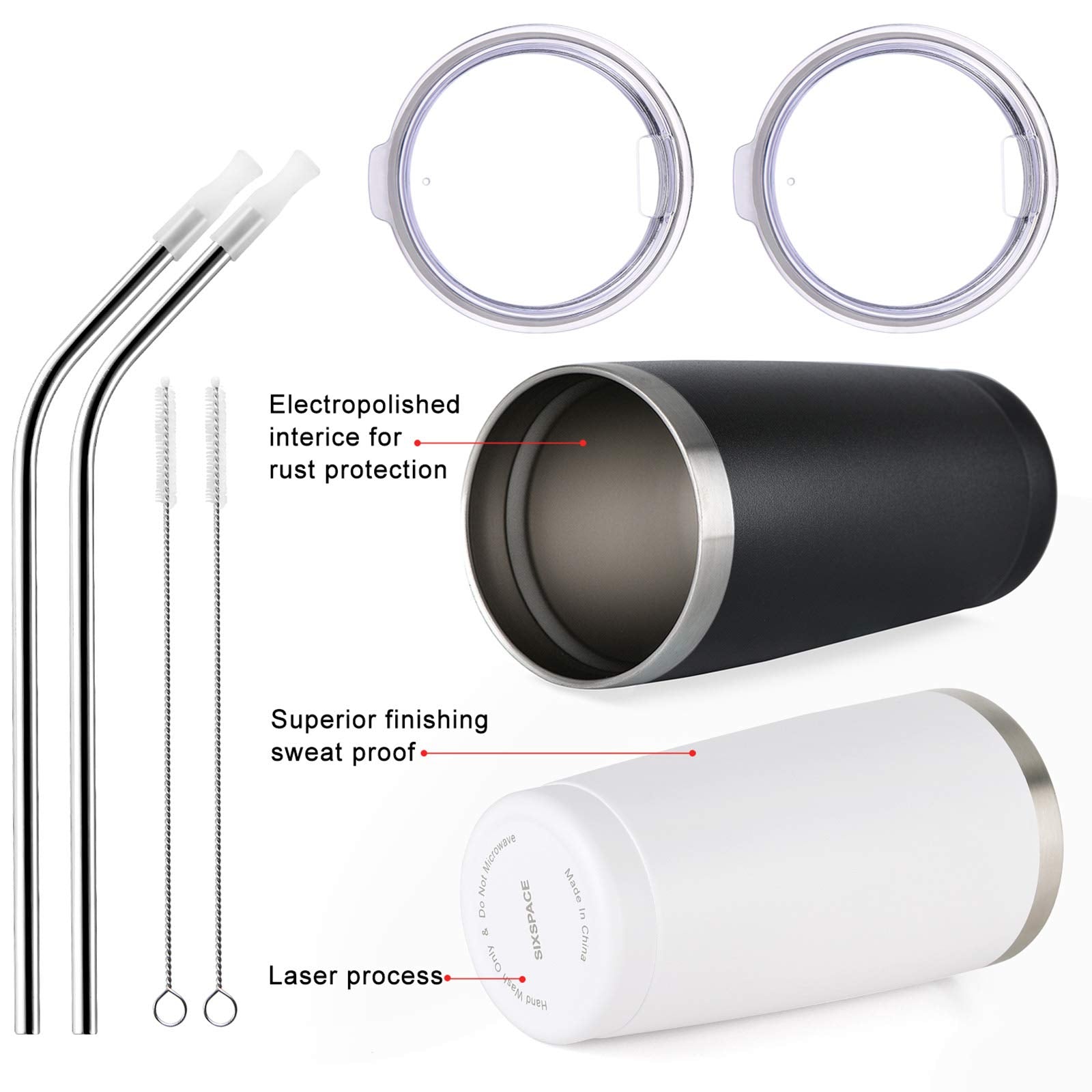 Sixspace tapa transparente libre de BPA, evita derrames y mantiene el contenido visible