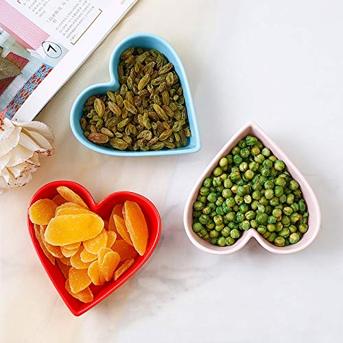 Sizikato tazón corazón cerámica para dulces, mesa decorativa.
