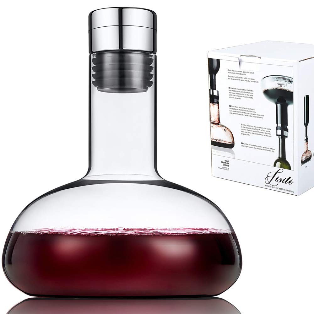 SJZQ decantador Circulation 50oz con tapa para airear y conservar aromas.