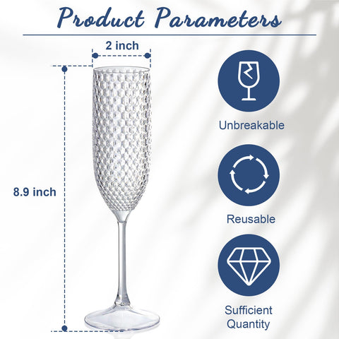 Copas SKLENICE de champagne plástico para bodas y celebraciones elegantes.