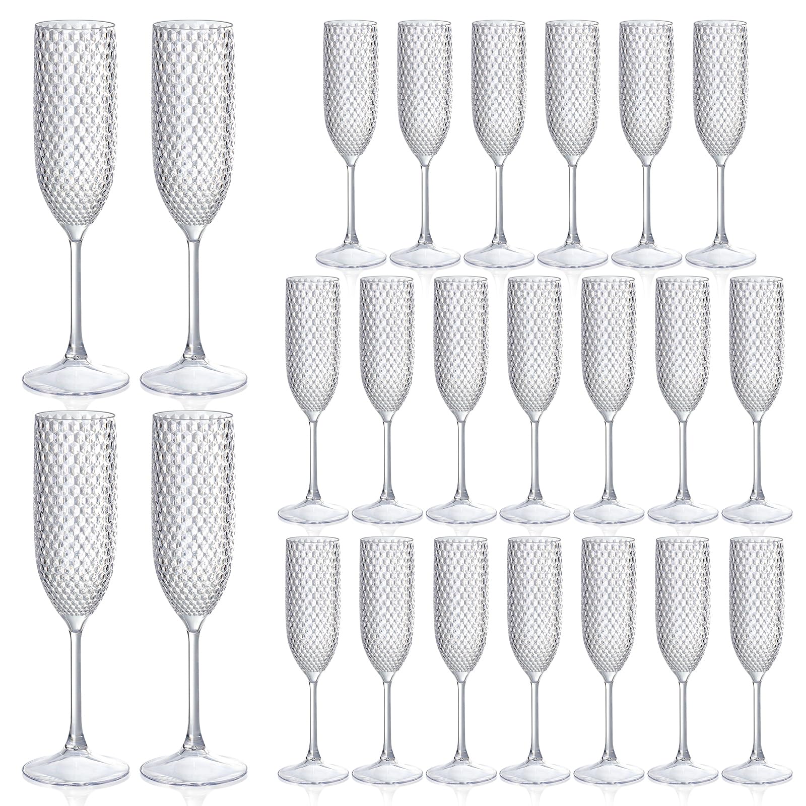 Copas SKLENICE de champagne plástico con diamante, ideales para fiestas sin roturas.