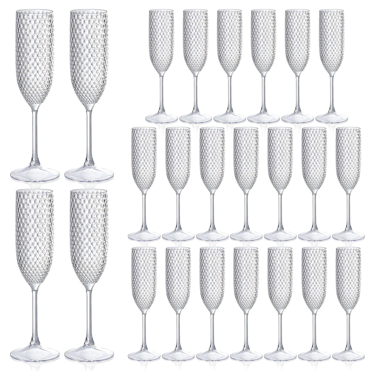 Copas SKLENICE de champagne plástico con diamante, ideales para fiestas sin roturas.