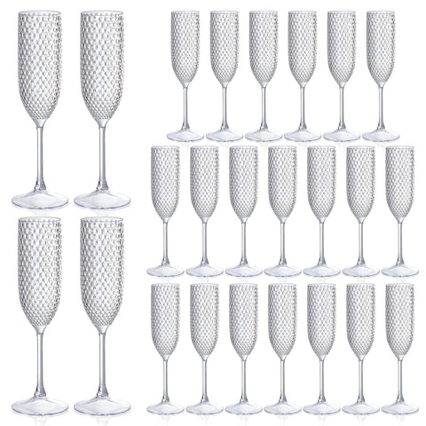 Copas SKLENICE de champagne plástico con diamante, ideales para fiestas sin roturas.