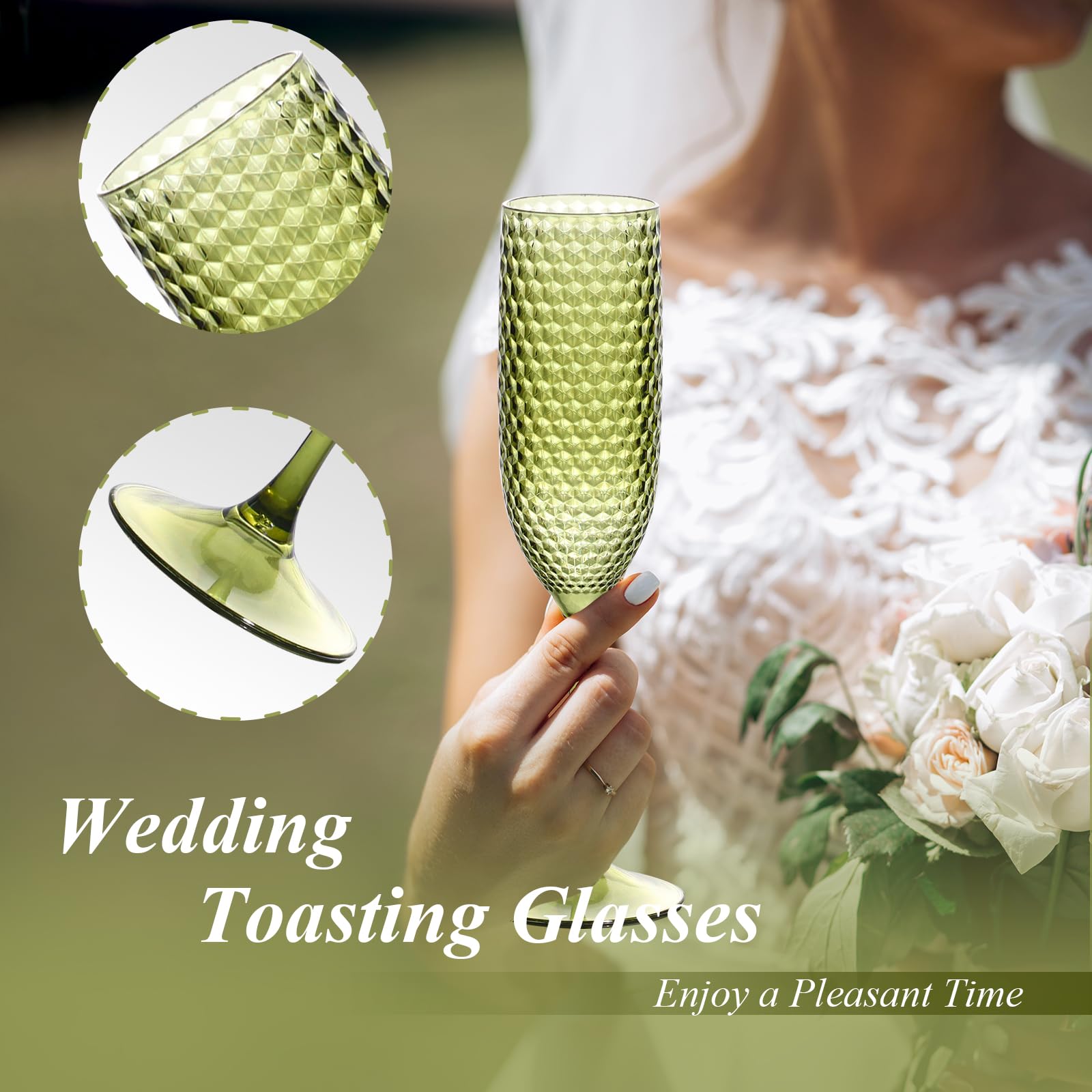 SKLENICE copas champán plástico para bodas, ligeras y duraderas en eventos.
