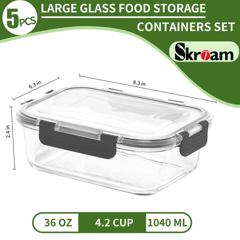 Skroam: contenedores de vidrio para microondas, uso práctico desde refrigerador al plato