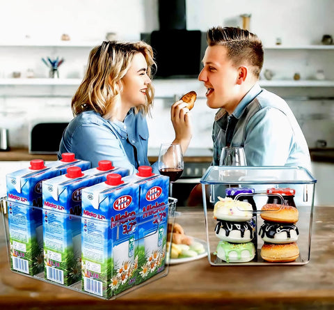 SKTEET contenedores transparentes 8L para nevera, acceso fácil a alimentos