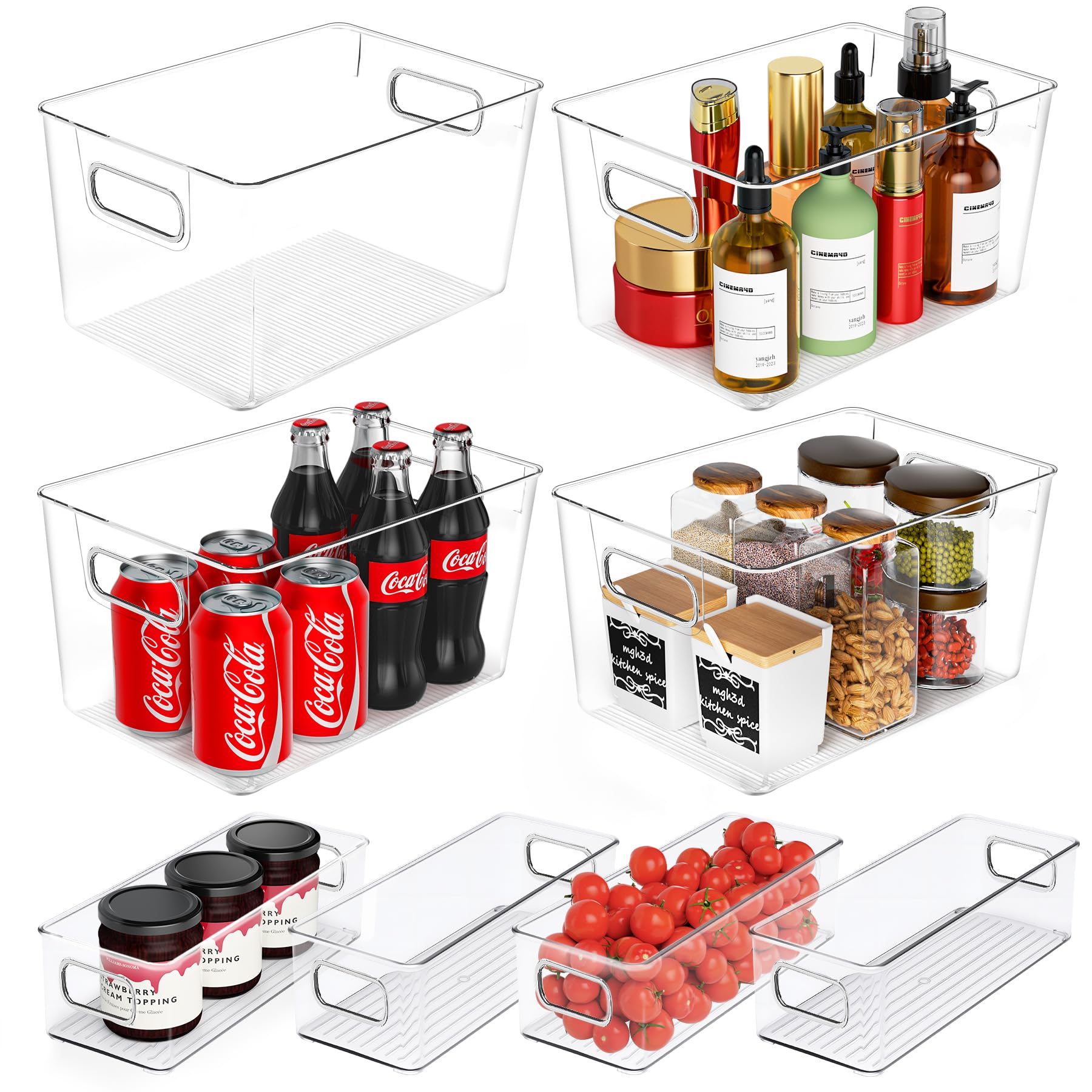 Cajas SKTKSE transparentes 8-pack apilables para ver el contenido fácilmente.